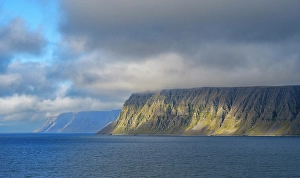 Vestfirdir Prints: Iceland. Landscape in fjord Patreksfjordur during autumn