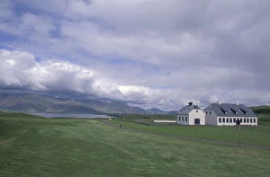 Images Dated 16th April 2004: Iceland, Reykjavik, Videy Island, Videyjarstofa Videy Church and restaurant