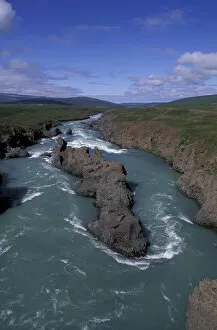 Iceland Skjalfandafljof River near Godafoss Falls in North Central Iceland