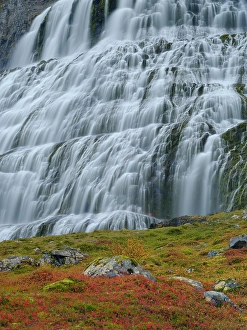 Northern Europe Prints: Iceland. Waterfall Dynjandi in Borgarfjordur during autumn
