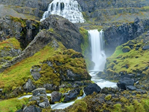 Northern Europe Prints: Iceland. Waterfall Dynjandi in Borgarfjordur during autumn