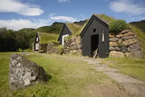 Terrain Prints: ICELAND21680_JUL2009_BARTRUFF. CR2-Sod roofed and walled storage and work shops