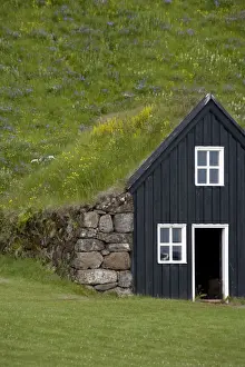 Terrain Prints: ICELAND21684_JUL2009_BARTRUFF. CR2-Sod roofed and walled storage and work shops