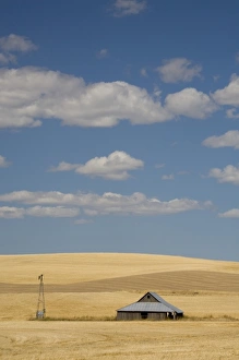 Farm Land Prints: ID, The Palouse, Old barn, farmland, and clouds