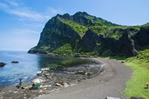 Jejudo Prints: Ilchulbong tuff cone, Sunrise Peak, Unesco world heritage sight the island of Jejudo