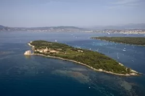 Images Dated 27th August 2007: Ile Saint-Honorat, Iles de Lerins, View from Helicopter, Cote d Azur, France