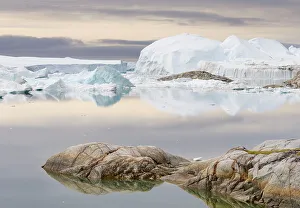 Northern Greenland Prints: Ilulissat Icefjord also called Kangia or Ilulissat Kangerlua at Disko Bay