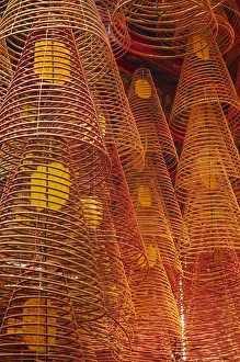 Incense Prints: Incense coils inside Ong Pagoda, Can Tho, Mekong Delta, Vietnam