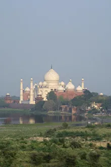 Copy Space Prints: India, Agra. View of the Taj Mahal from the Red Fort of Agra