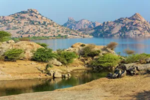 Reservoir Prints: India, Delhi, Udaipur, Bera. Lake, reservoir