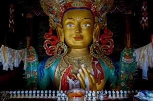Images Dated 1st July 2012: India, Jammu & Kashmir, Ladakh, Leh, the two story high Maitreya Buddha at Thiksey