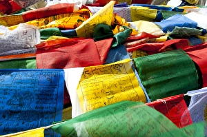 India, Jammu & Kashmir, Ladakh, Namshangla Pass yellow, red, blue, green and white