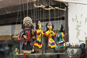 Buddhism Prints: India, Ladakh, Alchi, traditional puppets with hindu and buddhist face