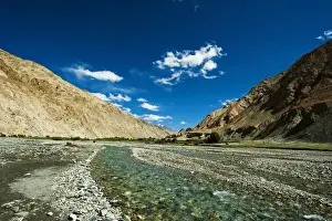 Images Dated 22nd September 2011: India, Ladakh, Markha Valley, scenic landscape of the Himalayas with Markha stream river