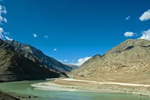 Images Dated 21st September 2011: India, Ladakh, Markha Valley, scenic landscape with the Indus river