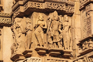 Deity Prints: India, Madhya Pradesh, Chhatarpur District, Khajuraho, Detail of yaksha and yakshi