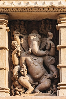 Images Dated 9th November 2011: India, Madhya Pradesh, Chhatarpur District, Khajuraho, Ganesha statue