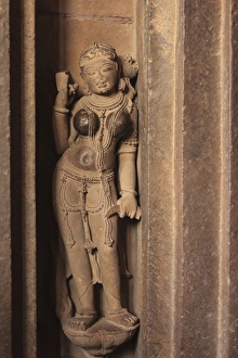 Images Dated 9th November 2011: India, Madhya Pradesh, Chhatarpur District, Khajuraho, Detail of statue