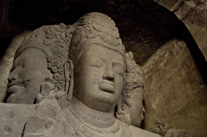 India, Mumbai (aka Bombay). Gharapuri Island, Mount Kailash, 7th century Elephanta Caves
