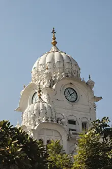 Gilded Prints: India, Punjac, Amritsar. Close-up view of a dome over entrance to the Golden Temple