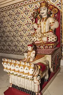 Deity Prints: India, Rajasthan, Bikaner. Marble deity in Junagarth Fort