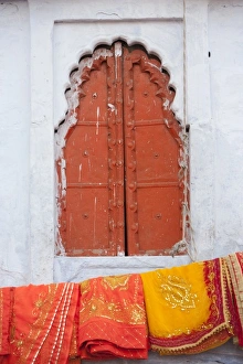 Frame Prints: India, Rajisthan, Agra. Colorful Window