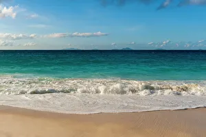Away From It All Prints: Indian Ocean surf surging onto a sandy tropical beach