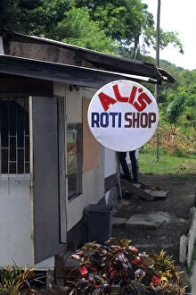Indian Roti Food restaurant in small island of Tobago Caribbean