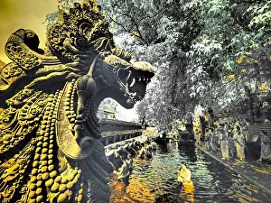 Ritual Prints: Indonesia, Bali, Ubud. Pura Tirta Empul Temple, bath in Tampaksiring sacred spring