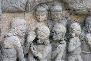 Decorative Prints: Indonesia, Java, Borobudur. Largest Buddhist monument in the world