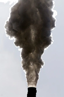 United State Prints: Industrial smokestack venting hot flue gases