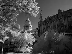 Infra Red Prints: Infra red of Capitol building dome in Havana Habana Cuba