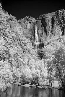 Merced River Prints: Infrared of Yosemite Falls, Yosemite National Park, California