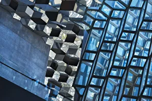 Reykjavik Prints: Inside Harpa Concert Hall and Conference Center inspired by the basalt landscape of