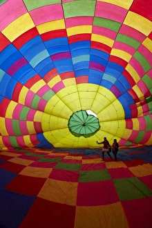 Two People Prints: Inside a hot air balloon, Balloons over Waikato Festival, Lake Rotoroa, Hamilton