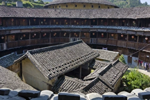 Inside Yuqing Tulou in Chuxi Tulou Cluster, UNESCO World Heritage site, Yongding