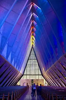 College Prints: Interior of the Cadet Chapel at the Air Force Academy in Colorado Springs, Colorado, USA