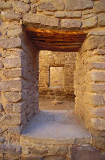 Prints of Interior doorways in the West Pueblo, Aztec Ruins National Monument, New Mexico, USA Images Dated 2018 December: Interior doorways in the West Pueblo, Aztec Ruins National Monument, New Mexico, USA