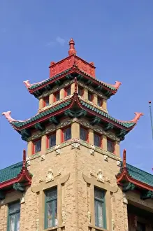 Oriental Prints: Intricate designs on the On Leong building in Chinatown at Chicago, Illinois
