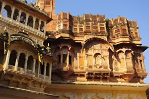 Screen Prints: Intricately carved walls allow women in purdah to look out, Mehrangarh Fort, Jodhpur