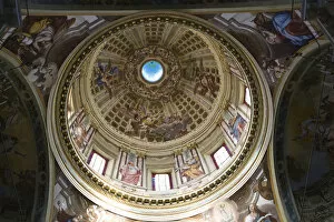 Intricately painted dome of the cathedral. Santuario di Nostra Signora della Costa