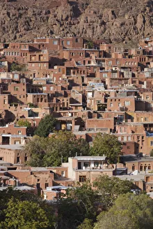 Prints of Iran, Central Iran, Abyaneh, elevated village view Images Dated 2018 June: Iran, Central Iran, Abyaneh, elevated village view