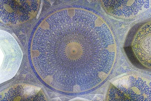 Iran Prints: Iran, Central Iran, Esfahan, Naqsh-e Jahan Imam Square, Royal Mosque, interior mosaic