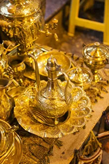 Iran Collection: Iran, Central Iran, Shiraz, Bazar-e Vakil market, traditional metal souvenirs