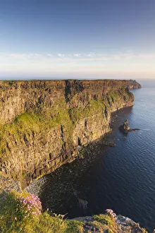 Republic Prints: Ireland, County Clare, Cliffs of Moher, 200 meter high cliffs, dusk