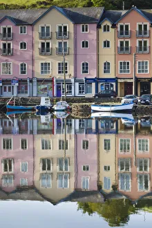 World Locations Prints: Ireland, County Cork, Bantry, harborfront buildings, morning