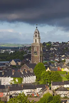 Republic Prints: Ireland, County Cork, Cork City, elevated city view with St. Annes Church, dawn