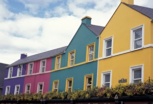 Teal Prints: Ireland, County Kerry, Kenmore. Colorful architecture