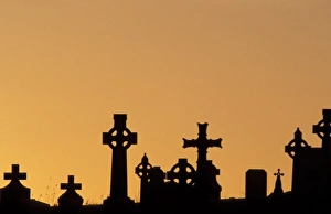 County Mayo Prints: Ireland, County Mayo. Aghagower cemetery