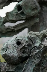 Commemoration Prints: Ireland, County Mayo, Murrisk. Details of the sculptured metal skeletons on the national